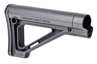 Magpul MOE Mil-Spec Carbine Stock in Gray is made of polymer